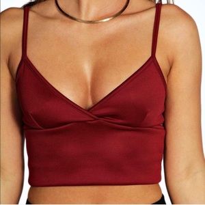 Boohoo Catherine Scuba Plunge Tank Crop Top